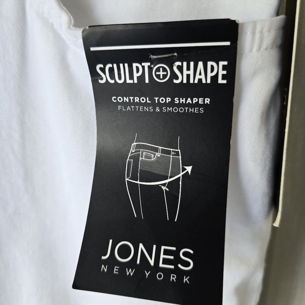 Jones New York Lexington Capri Jeans Sz 12 White Women Sculpt Shaper 34x24 - Picture 5 of 14